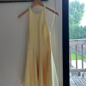 Zara Light Yellow Halter Dress
